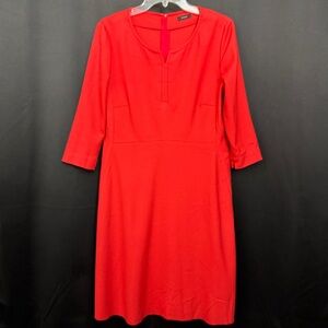 RIANI Red Knit Shift Dress Women’s Estimated US 6/8 Knee Length ¾ Sleeve